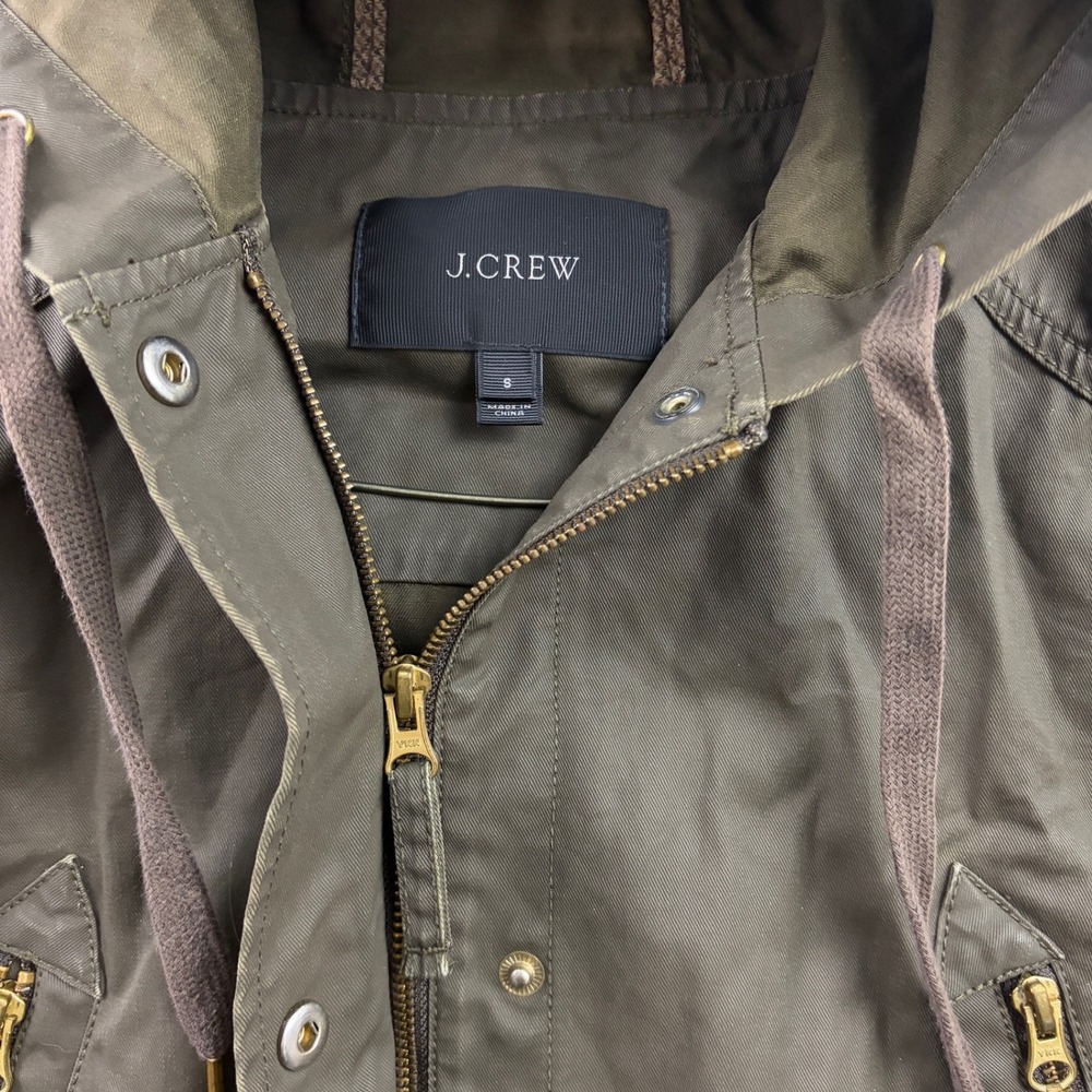 J.Crew Field Jacket Womens Small Long Field Sterling Dark Fatigue Green coat - Picture 3 of 8